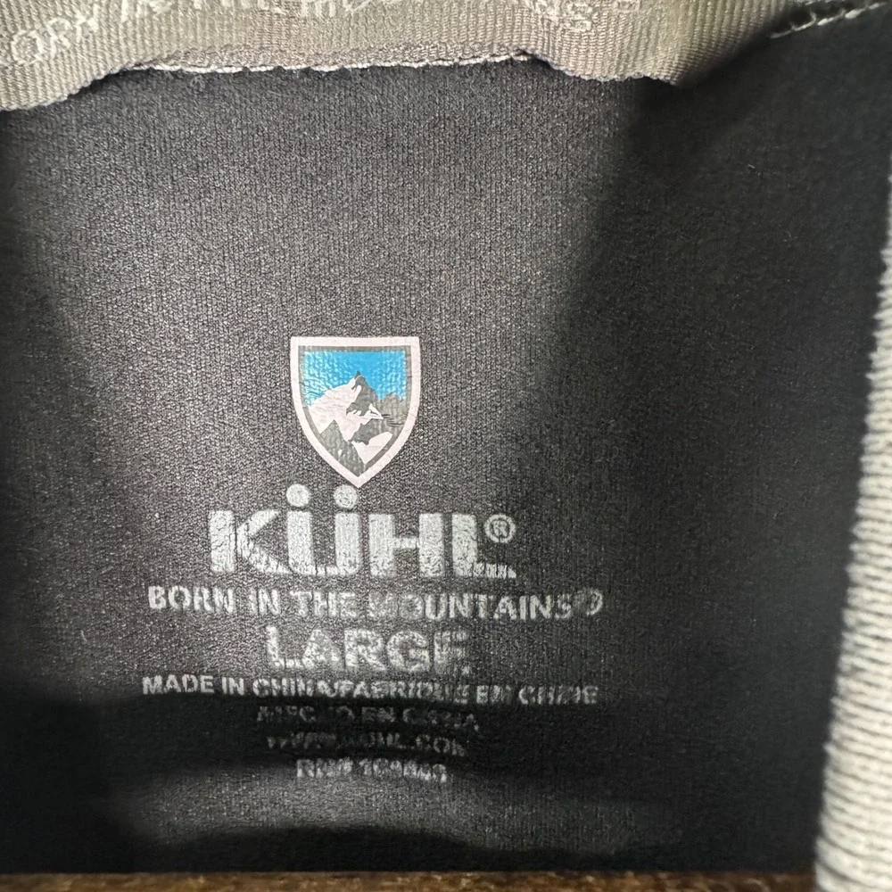 Kuhl‎ Quarter Zip Pullover Mens Large Grey Space Dye Performance Thumbhole Top